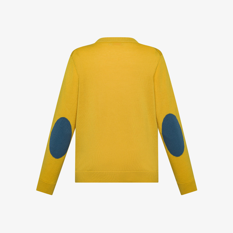 BOY'S SWEATER ELBOW CONTRAST COLOR GIALLO