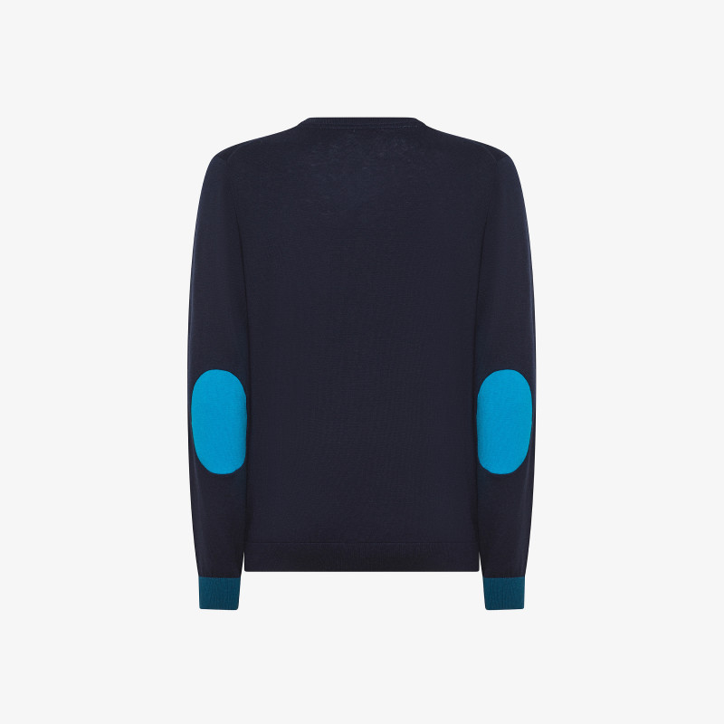 Wool and cotton jumper NAVY BLUE