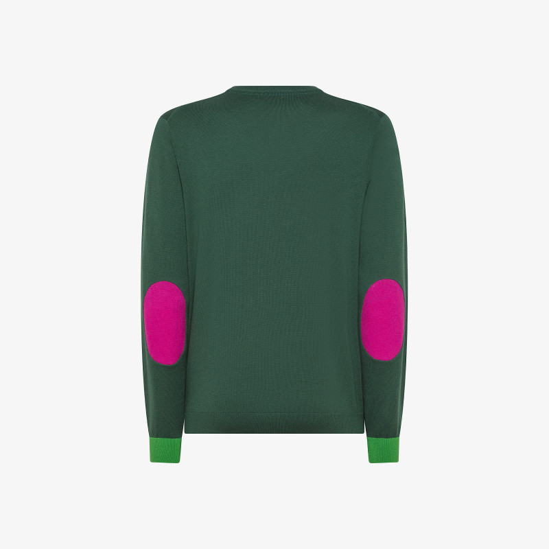 Wool and cotton jumper DARK GREEN