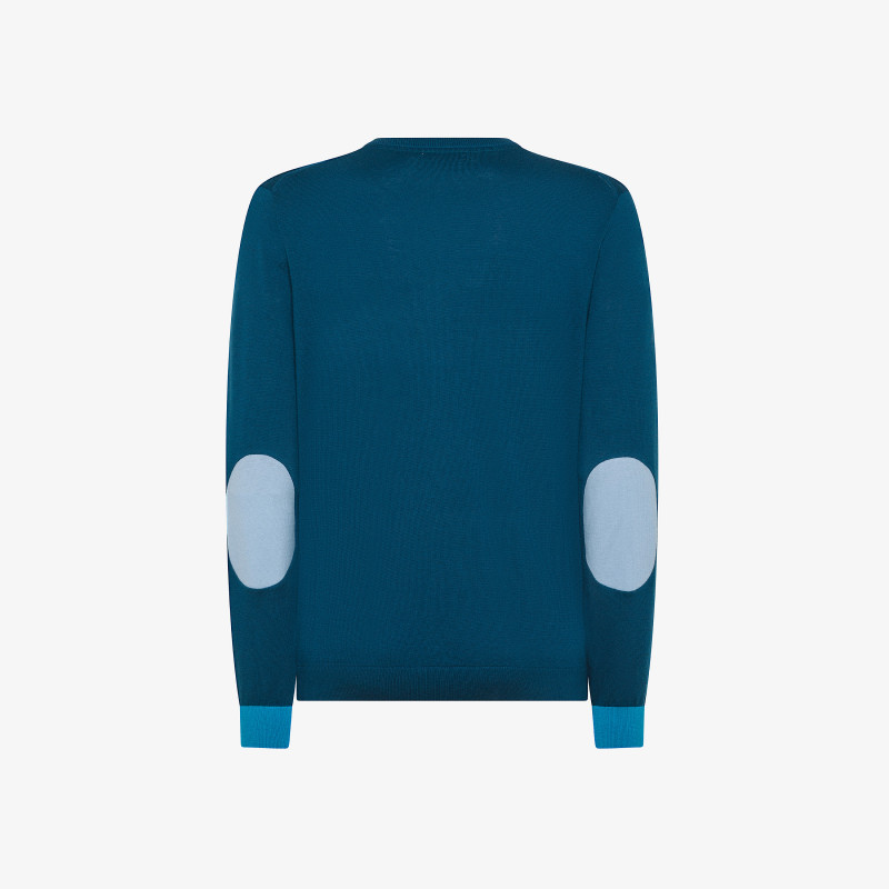 Wool and cotton jumper DEEP BLUE