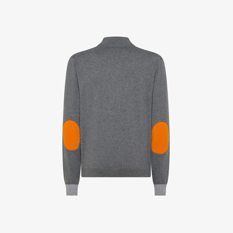 Wool and cotton zip jumper DARK GREY