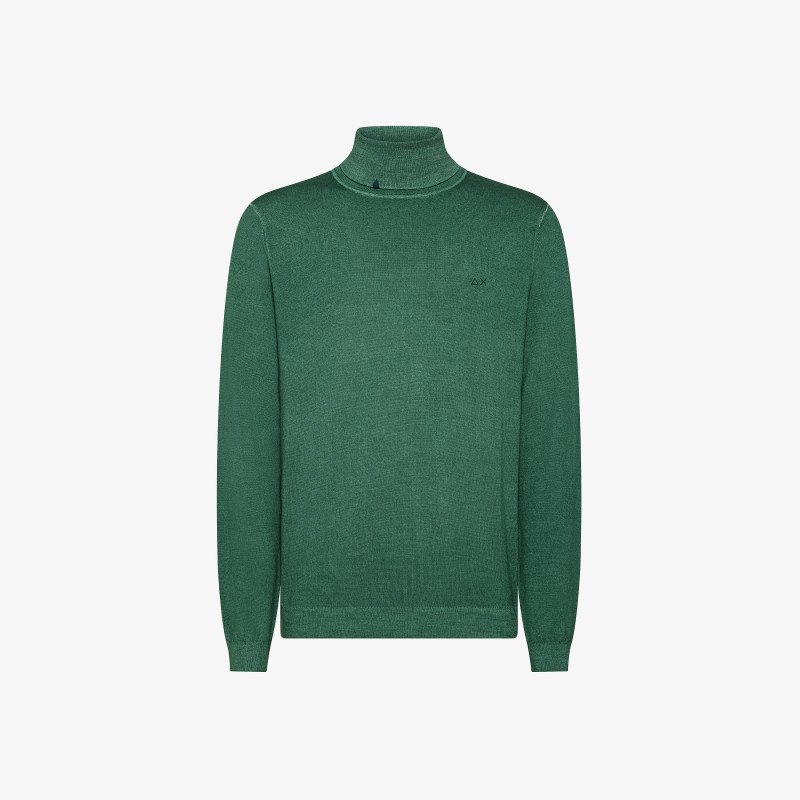 Wool Turtleneck Jumper Turquoise - Man | Turtle Neck SUN68