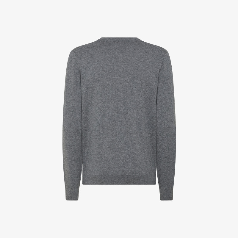 Wool and cotton jacquard jumper DARK GREY