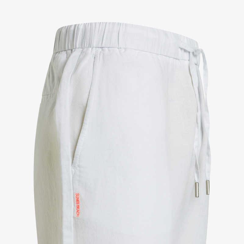 White linen and cotton trousers