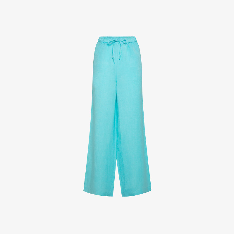 PANT LINEN WITH ELASTIC TURQUOISE