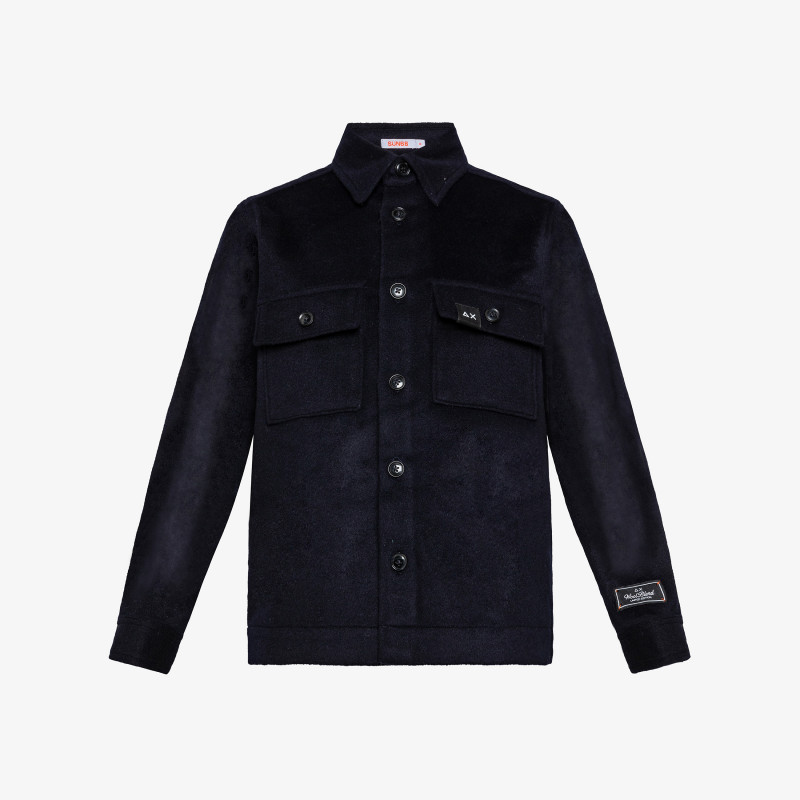BOY'S OVERSHIRT WITH POCKET ON CHEST L/S NAVY BLUE