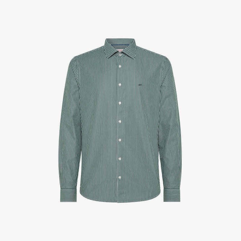 SHIRT NEW CLASSIC STRIPES FRENCH COLLAR L/S GREEN EMERALD/OFF WHITE