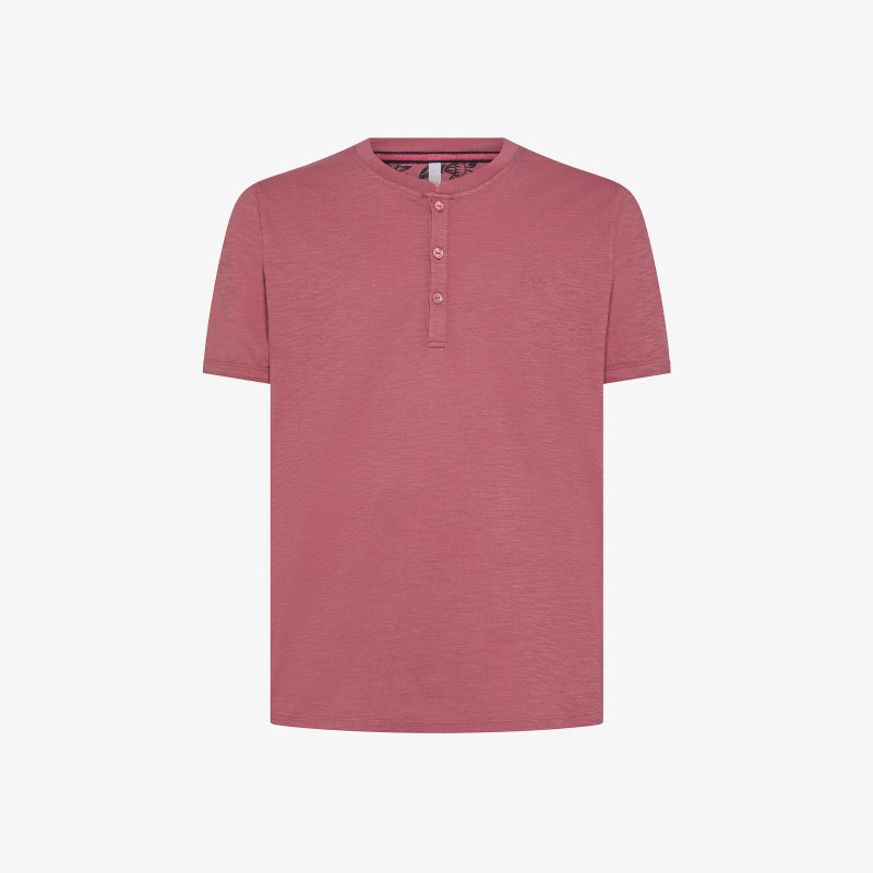Tシャツ・カットソー SUN68 Men T-shirt Pink A35133 57 Stone Cotton Piqué T-shirt - Man | Solid SUN68