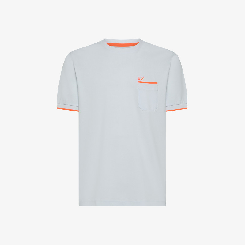 Tシャツ・カットソー SUN68 Men T-shirt Pink T35118 57 T-shirt In Piquet Di Cotone Bianco - Uomo | Fluo SUN68