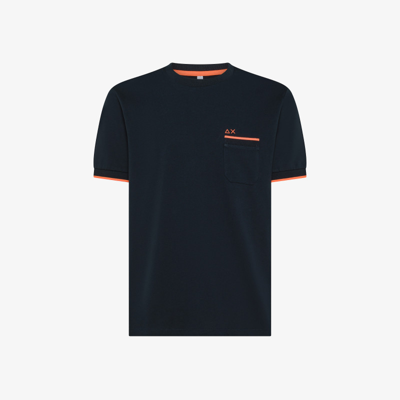 Tシャツ・カットソー SUN68 Men T-shirt Navy T35123 07 Navy Blue Knitted Cotton T-shirt - Man | Knitwear SUN68