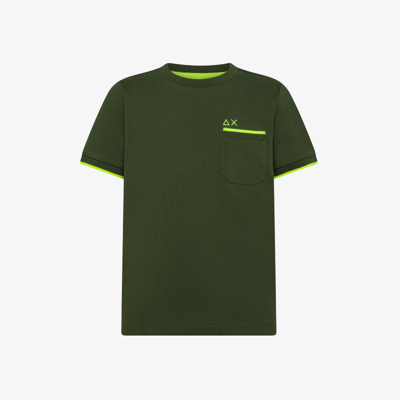 Tシャツ・カットソー SUN 68 Men T Shirts A35110 84 Green Sage Green Cotton Jersey T-shirt - Man | Solid SUN68