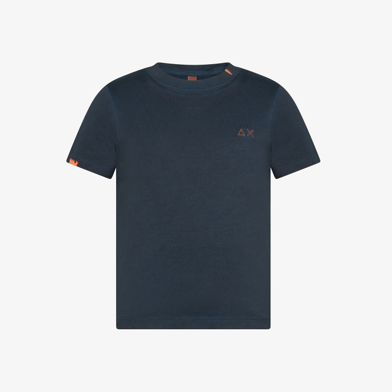 T-shirt In Jersey Di Cotone Blu Navy - Bambino | Tinta unita