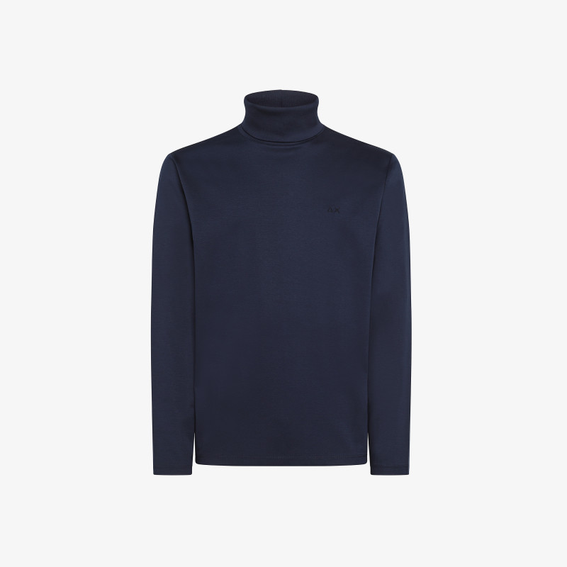 T-SHIRT ROUND SOLID L/S NAVY BLUE