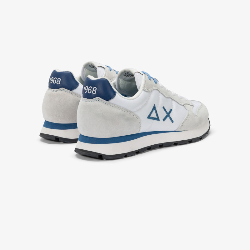 Tom white nylon and suede sneaker