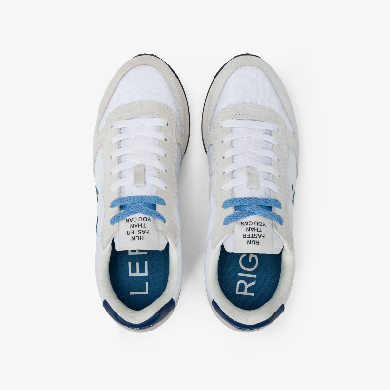 Tom white nylon and suede sneaker
