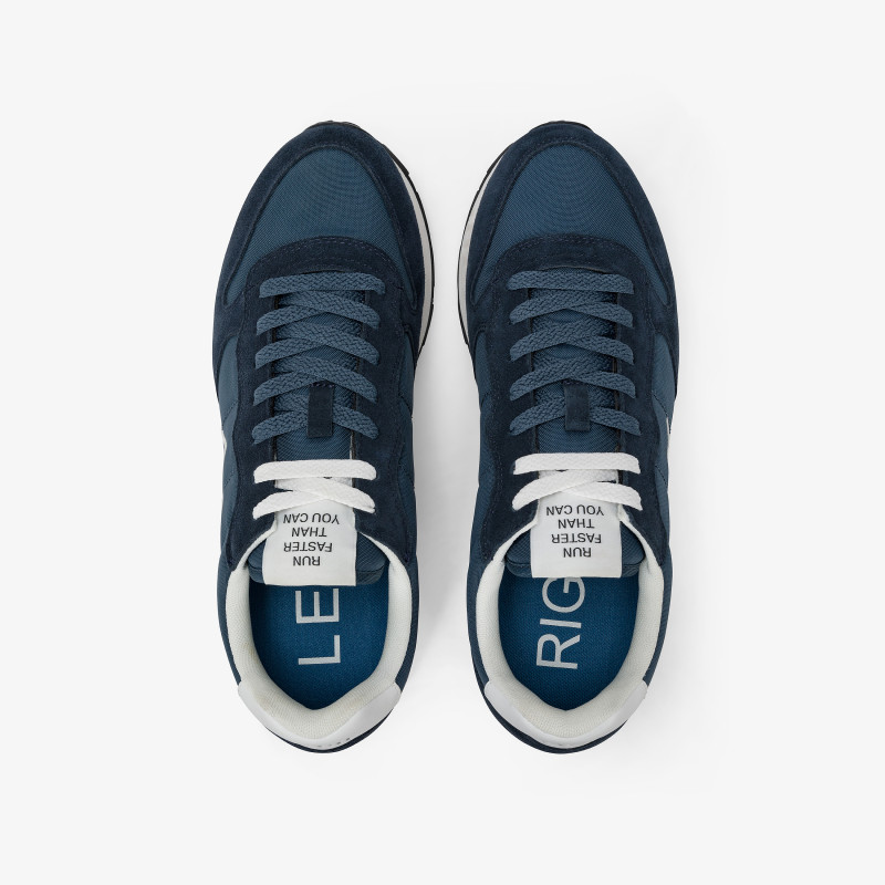 Tom navy blue nylon and suede sneaker