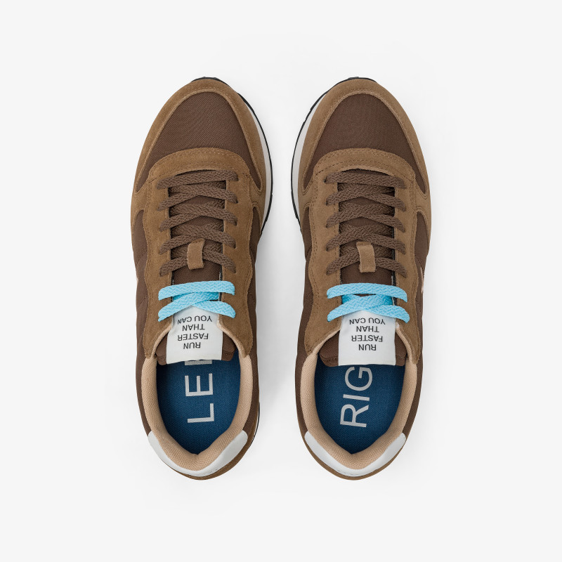 Tom brown nylon and suede sneaker