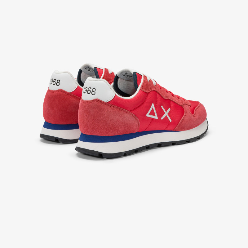 Tom red nylon and suede sneaker