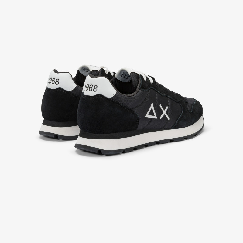 Tom black nylon and suede sneaker