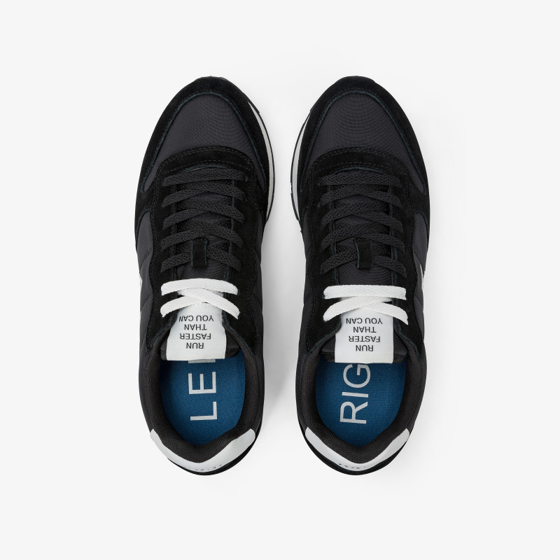 Tom black nylon and suede sneaker
