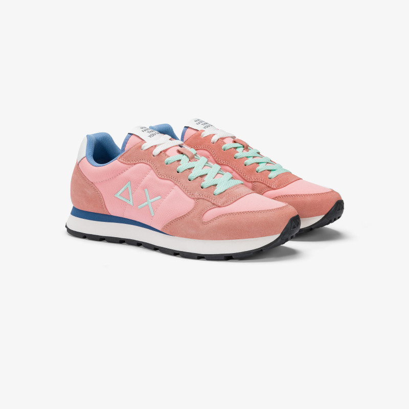 Tom flamingo pink nylon and suede sneaker