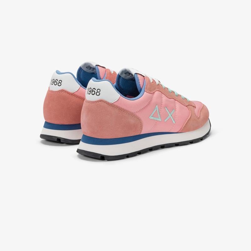 Tom flamingo pink nylon and suede sneaker