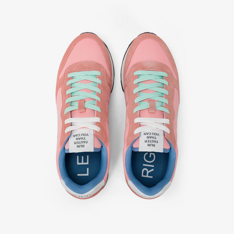 Tom flamingo pink nylon and suede sneaker