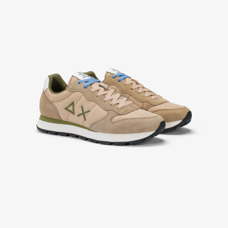 Tom beige nylon and suede sneaker