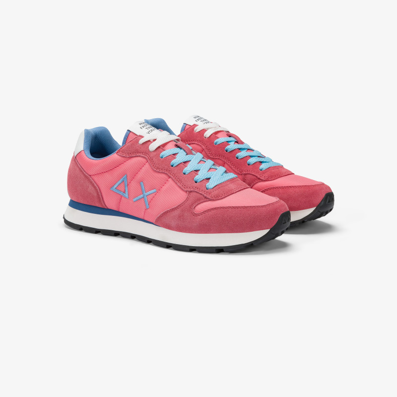 Tom geranium nylon and suede sneaker