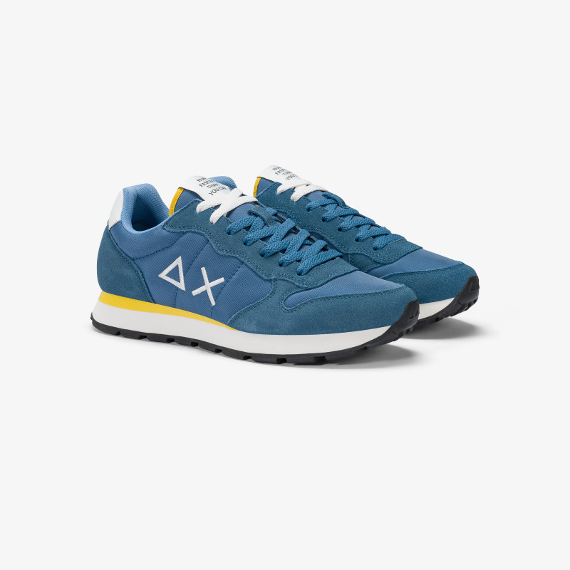 Tom dark avio nylon and suede sneaker