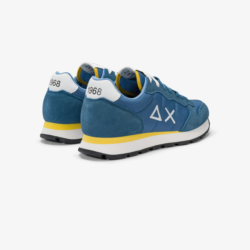 Tom dark avio nylon and suede sneaker
