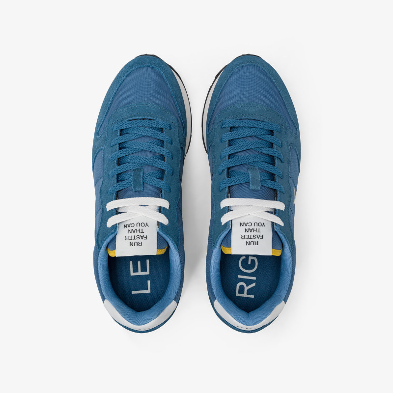 Tom dark avio nylon and suede sneaker