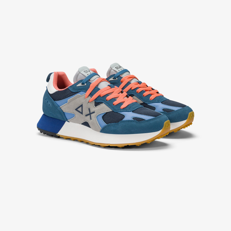 Sneaker Jaki Outdoor in nylon e suede avio scuro