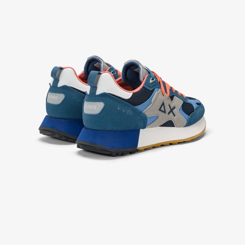 Sneaker Jaki Outdoor in nylon e suede avio scuro