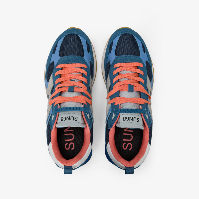 Sneaker Jaki Outdoor in nylon e suede avio scuro