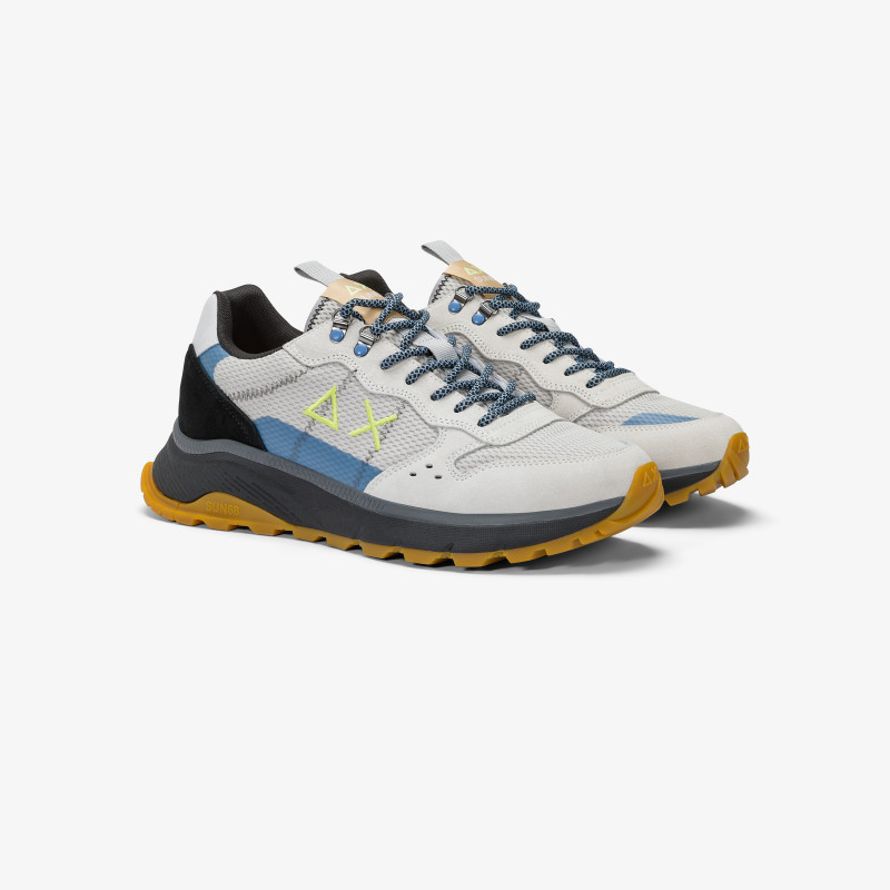 Sneaker Fire & Camping in suede e mesh bianca
