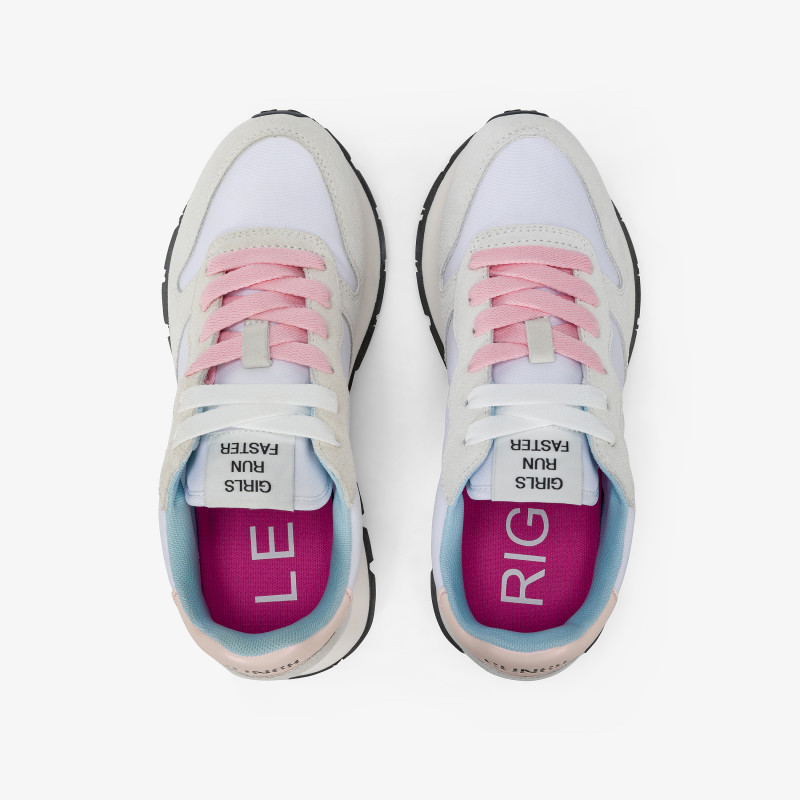Ally white suede and nylon sneaker