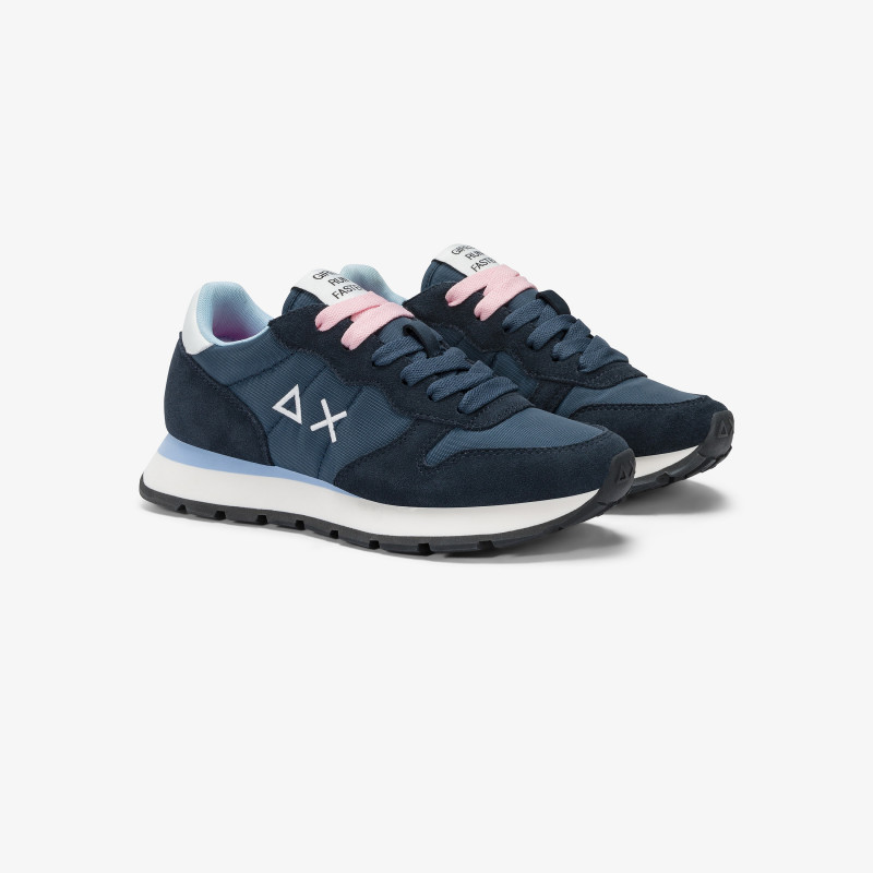 Ally navy blue suede and nylon sneaker