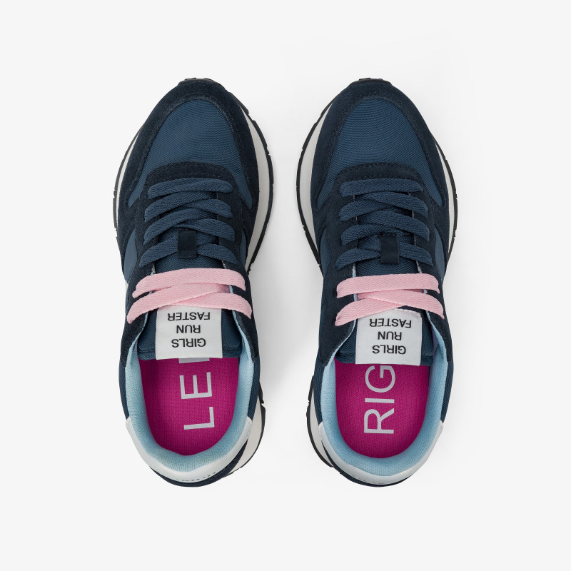 Ally navy blue suede and nylon sneaker