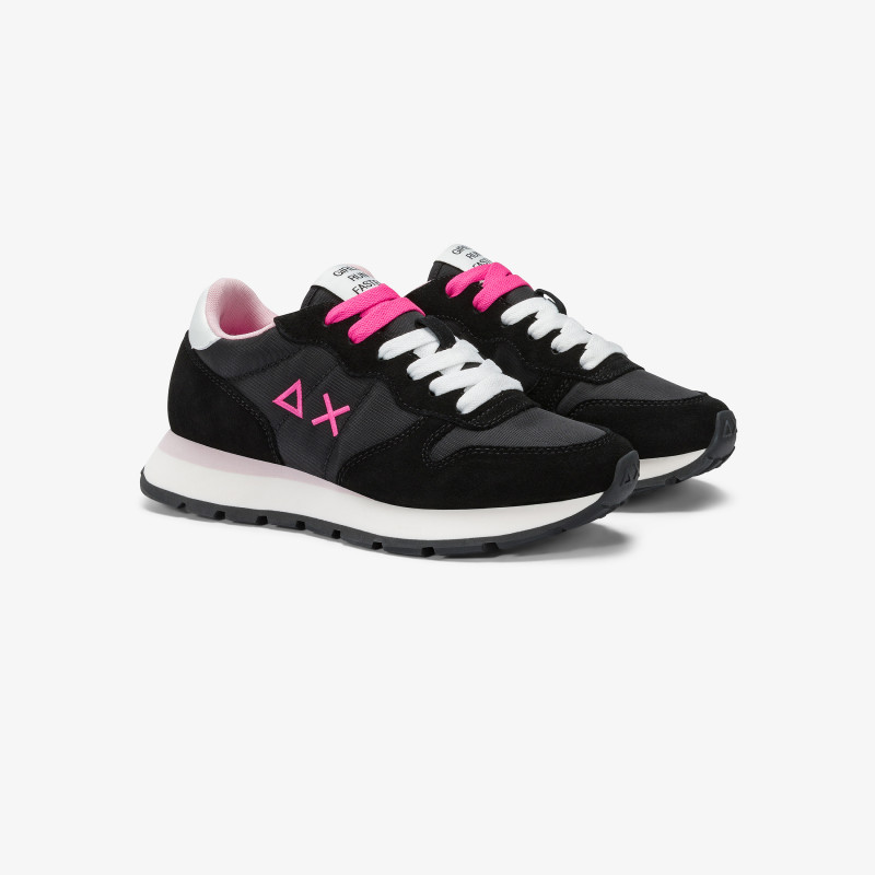Ally black suede and nylon sneaker