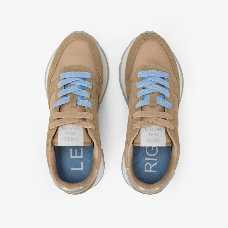 Ally beige suede and nylon sneaker