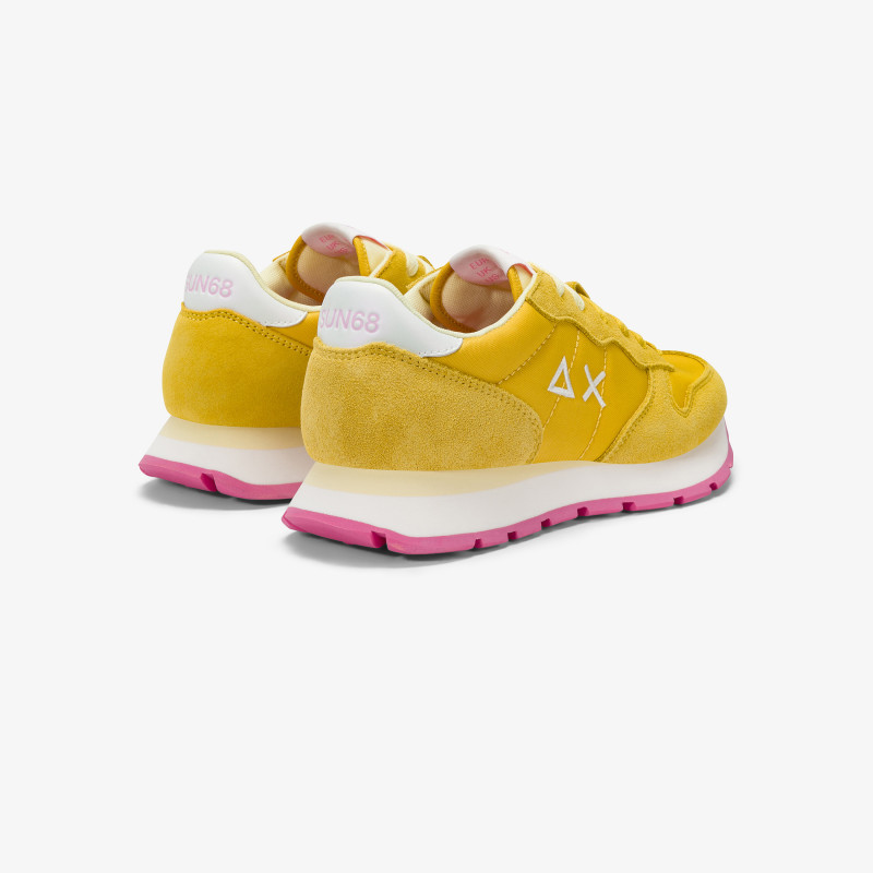 Ally yellow suede and nylon sneaker