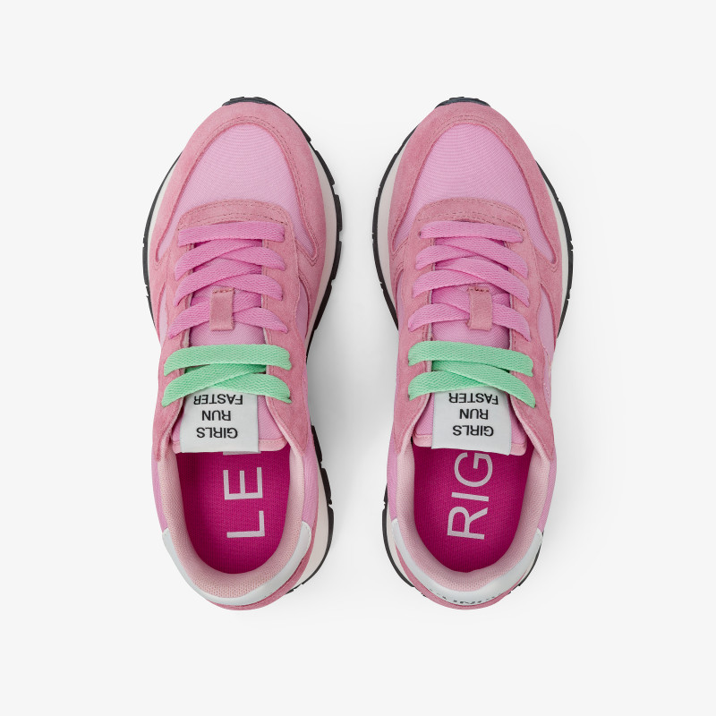 Ally cyclamen suede and nylon sneaker