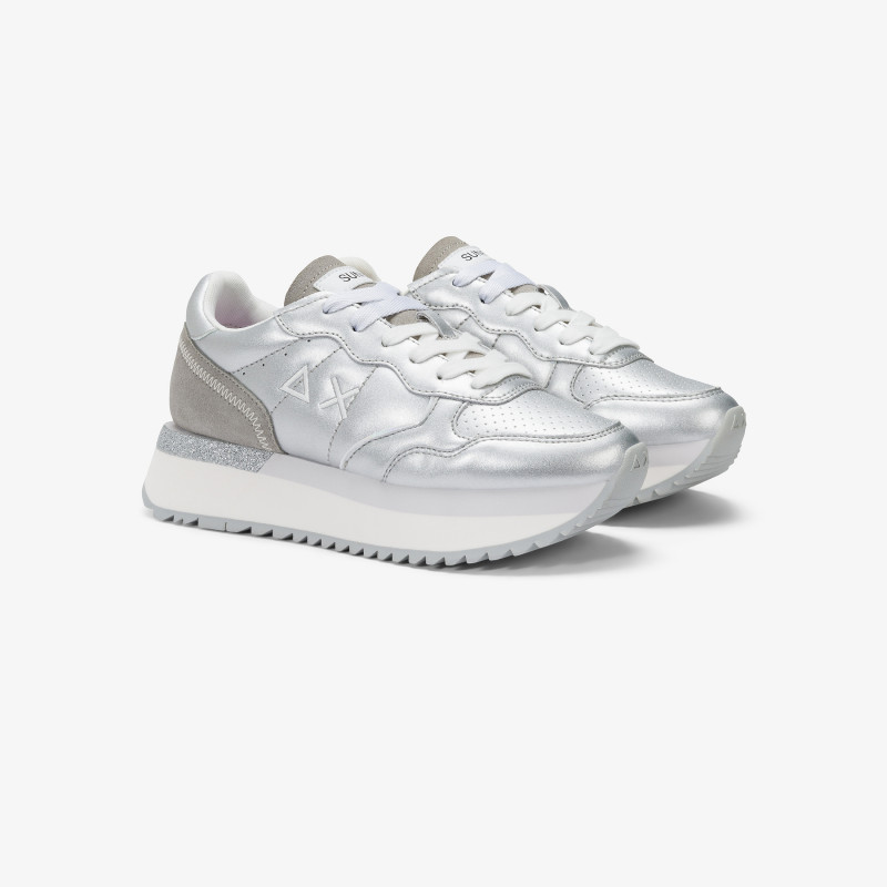 Sneaker Big Ally in pelle argento
