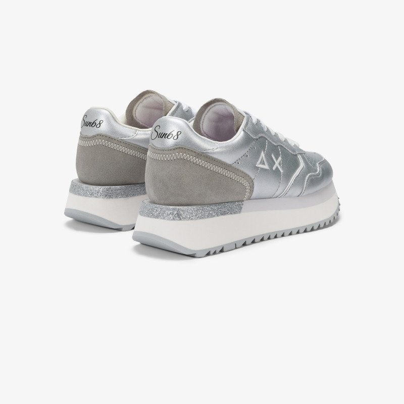 Sneaker Big Ally in pelle argento