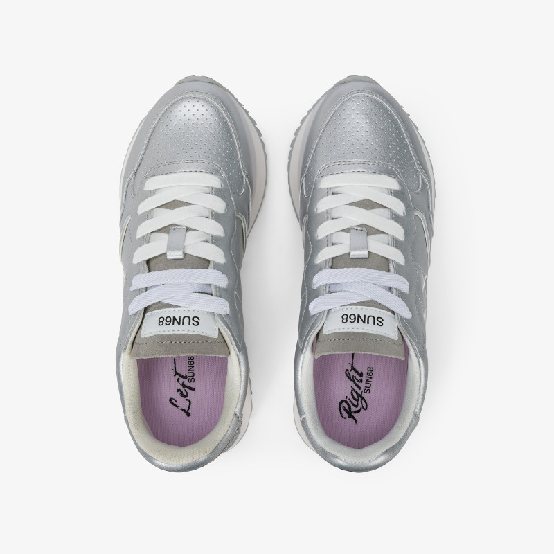 Sneaker Big Ally in pelle argento