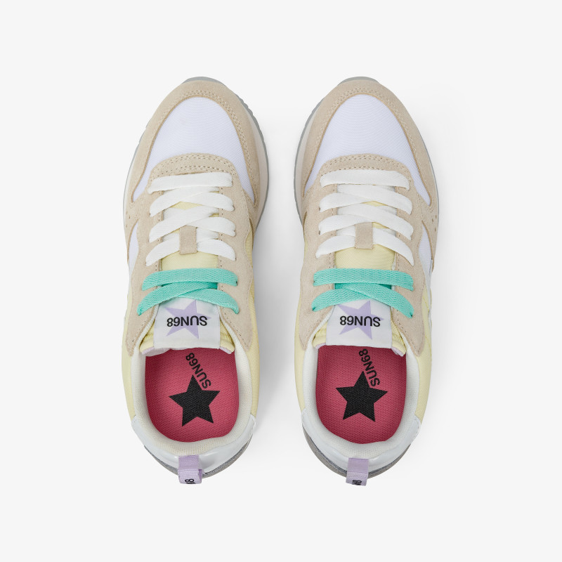 Sneaker Stargirl Multicolor in suede e nylon bianco panna