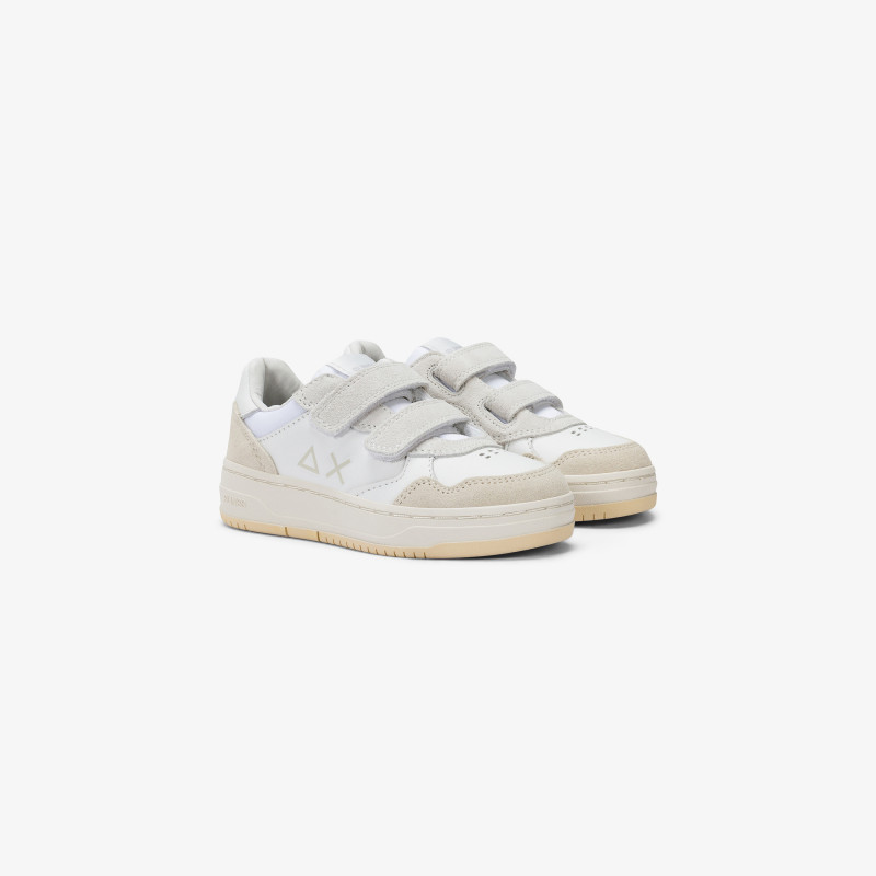 Sneaker Boy's Big Basket in pelle bianca