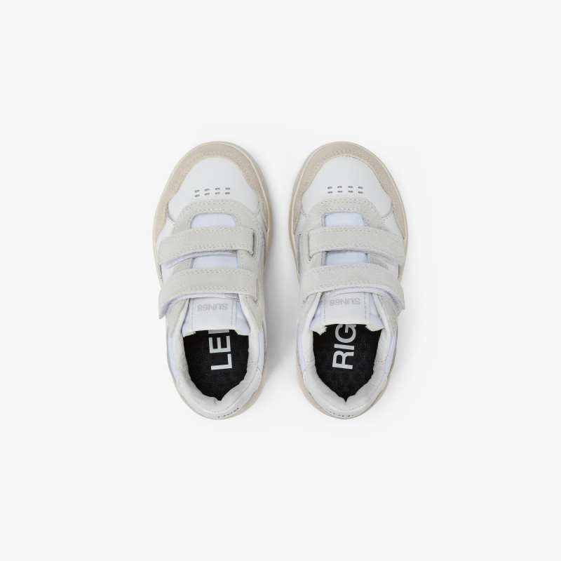 Sneaker Boy's Big Basket in pelle bianca