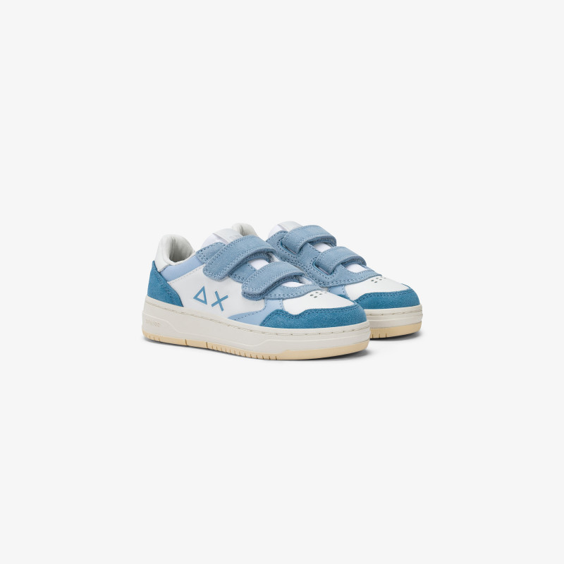 Boys’ Big Basket light blue leather sneaker